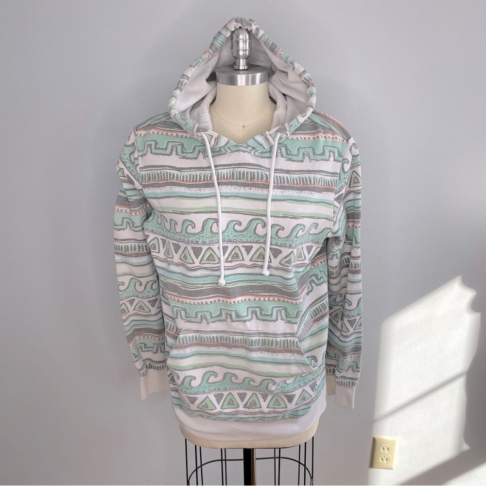 PacSun Aztec Wave Print Hoodie- Multicolored- Size Small